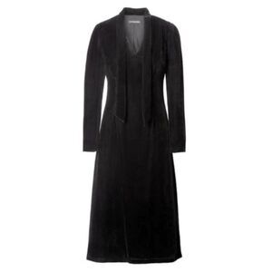 Banana Republic x Olivia Palermo Velvet Long Sleeve‎ Midi Dress Black Size 2 C46